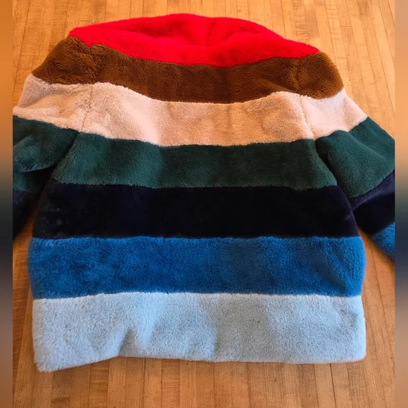 Blank NYC Multicolor Faux Fur Jacket Size L - Picture 6 of 14